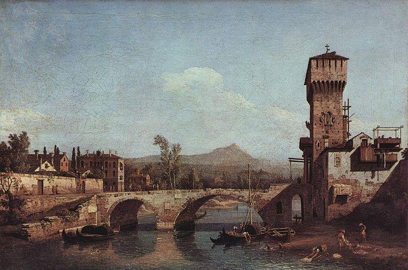 Bernardo Bellotto Capriccio Veneto oil painting picture